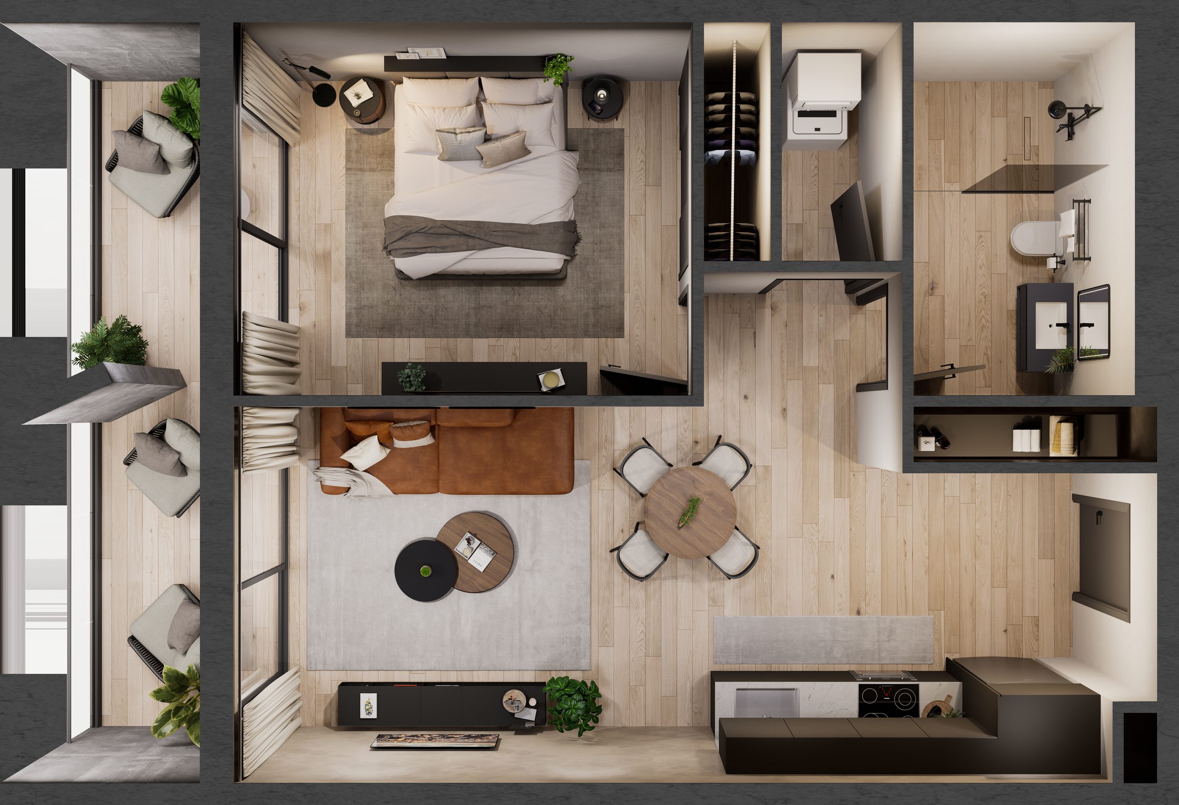 1 bedroom floorplan
