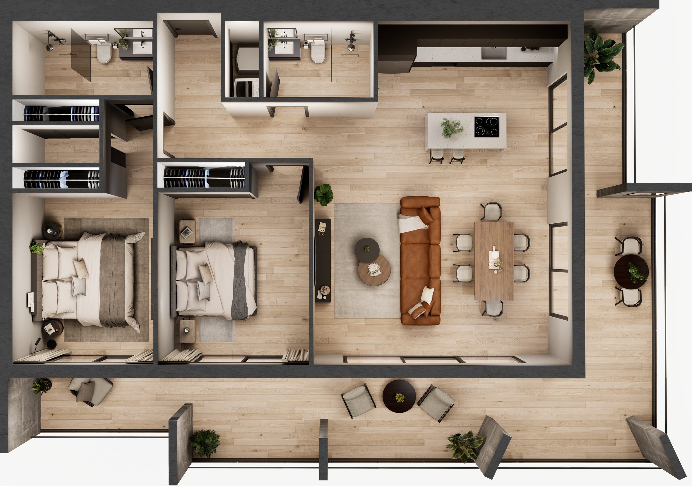 2 bedroom type B floorplan