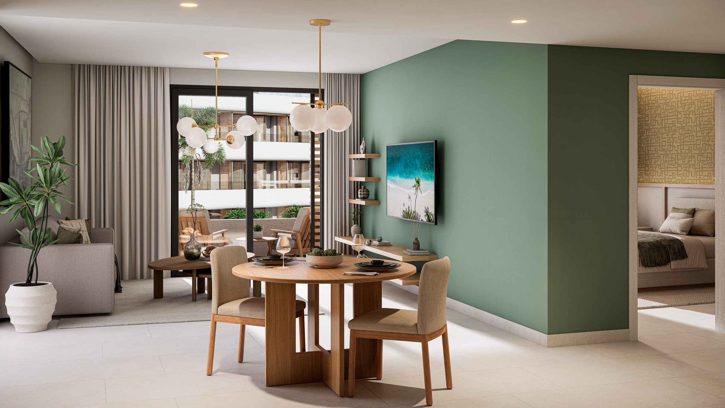 Dining and living room