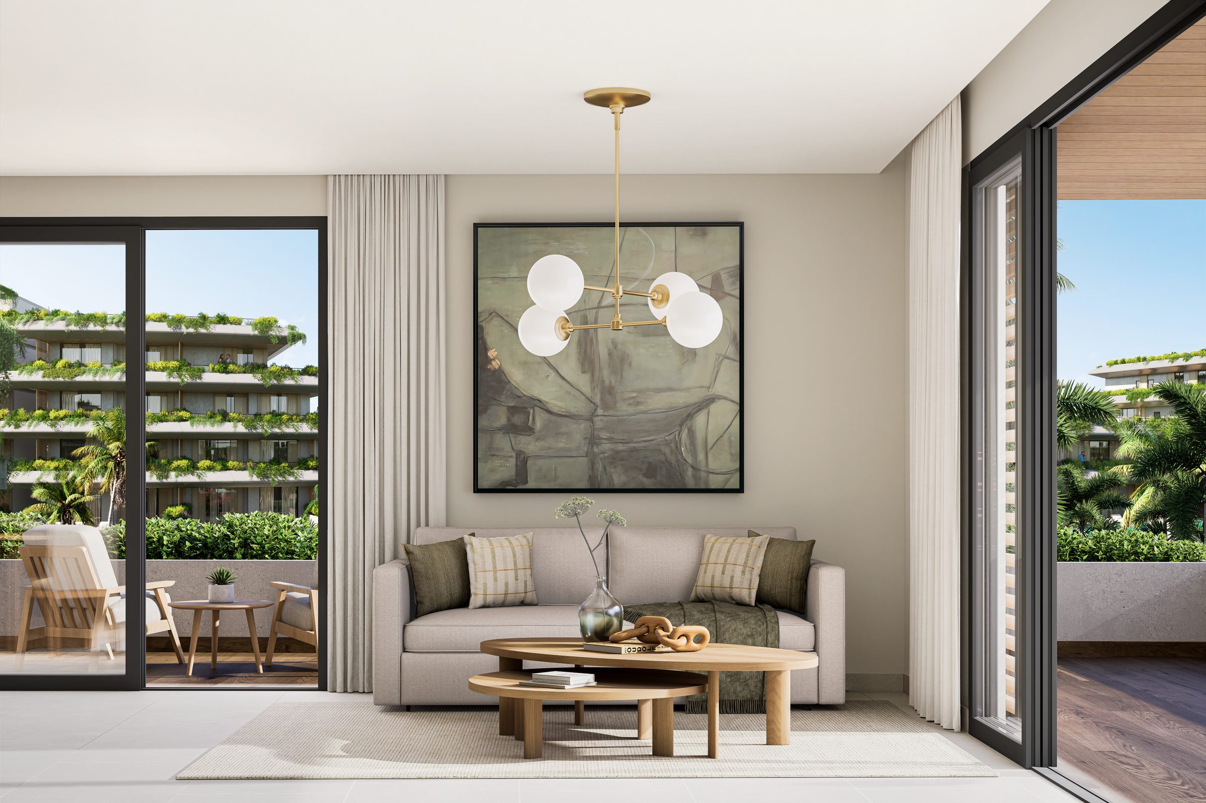 Living room with terrace view