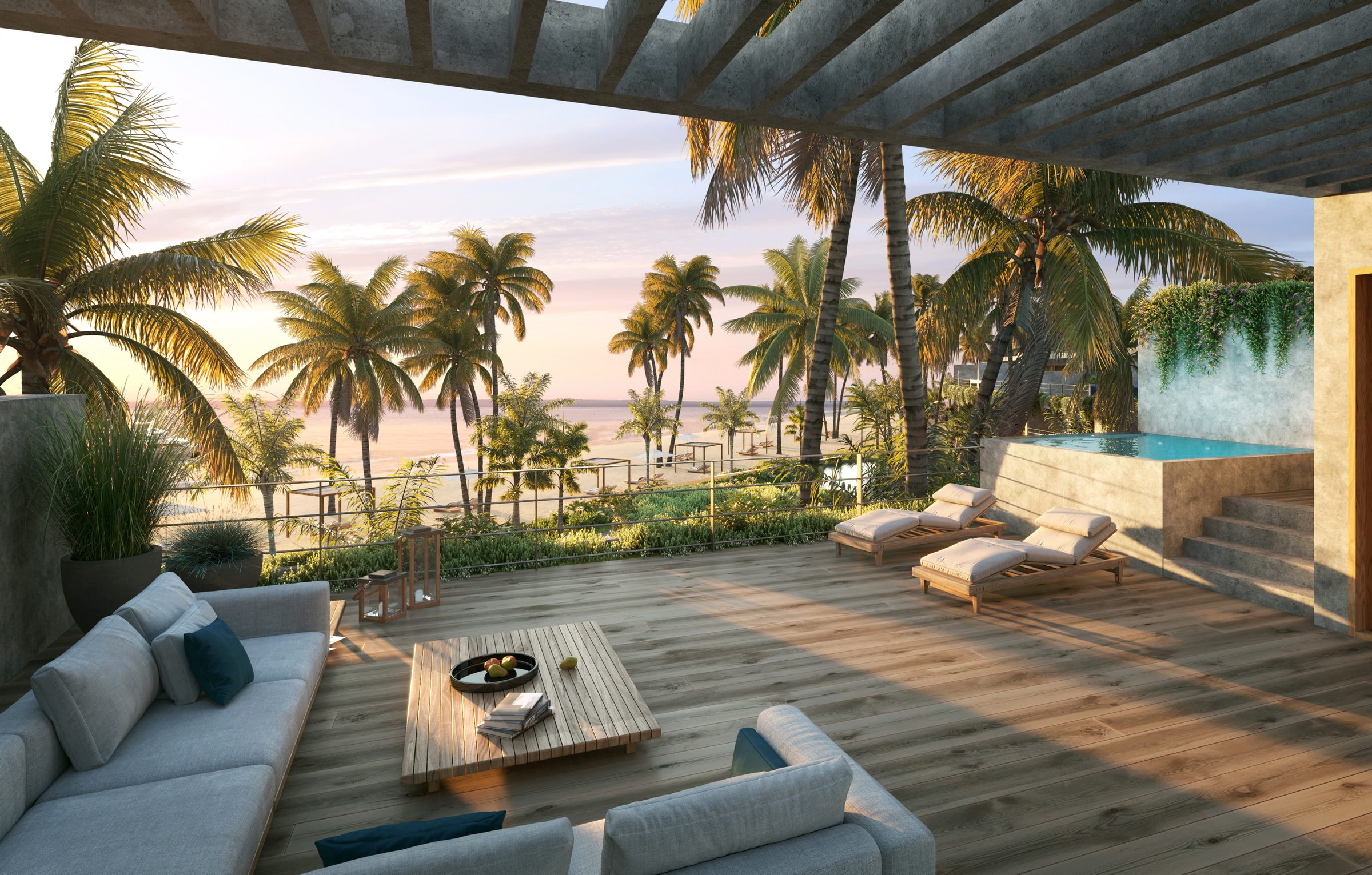 Silver Beach terrace sunset